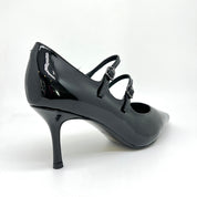 Décolleté cinturini vernice nero