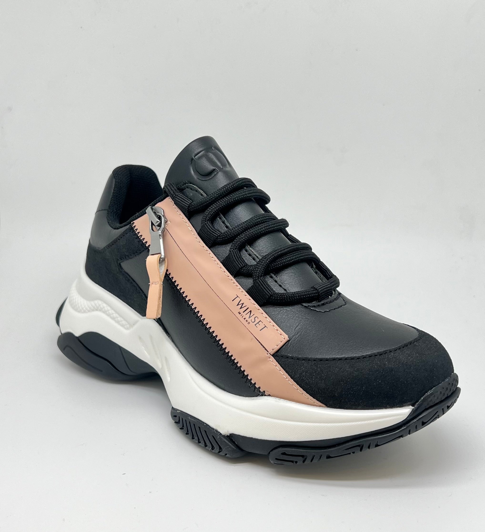 Sneakers Twinset nera e cipria