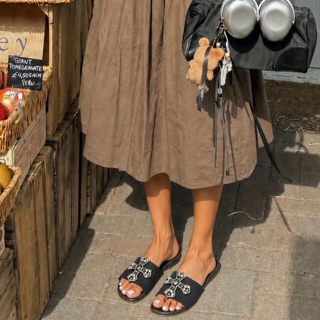 Sandali fascia nera Censored
