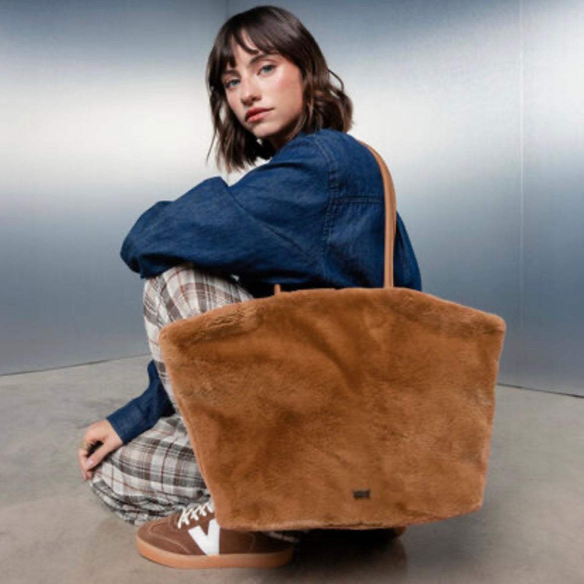 Borsa pelo cuoio grande Victoria