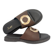 Ciabatta fascia pelle moro Judit