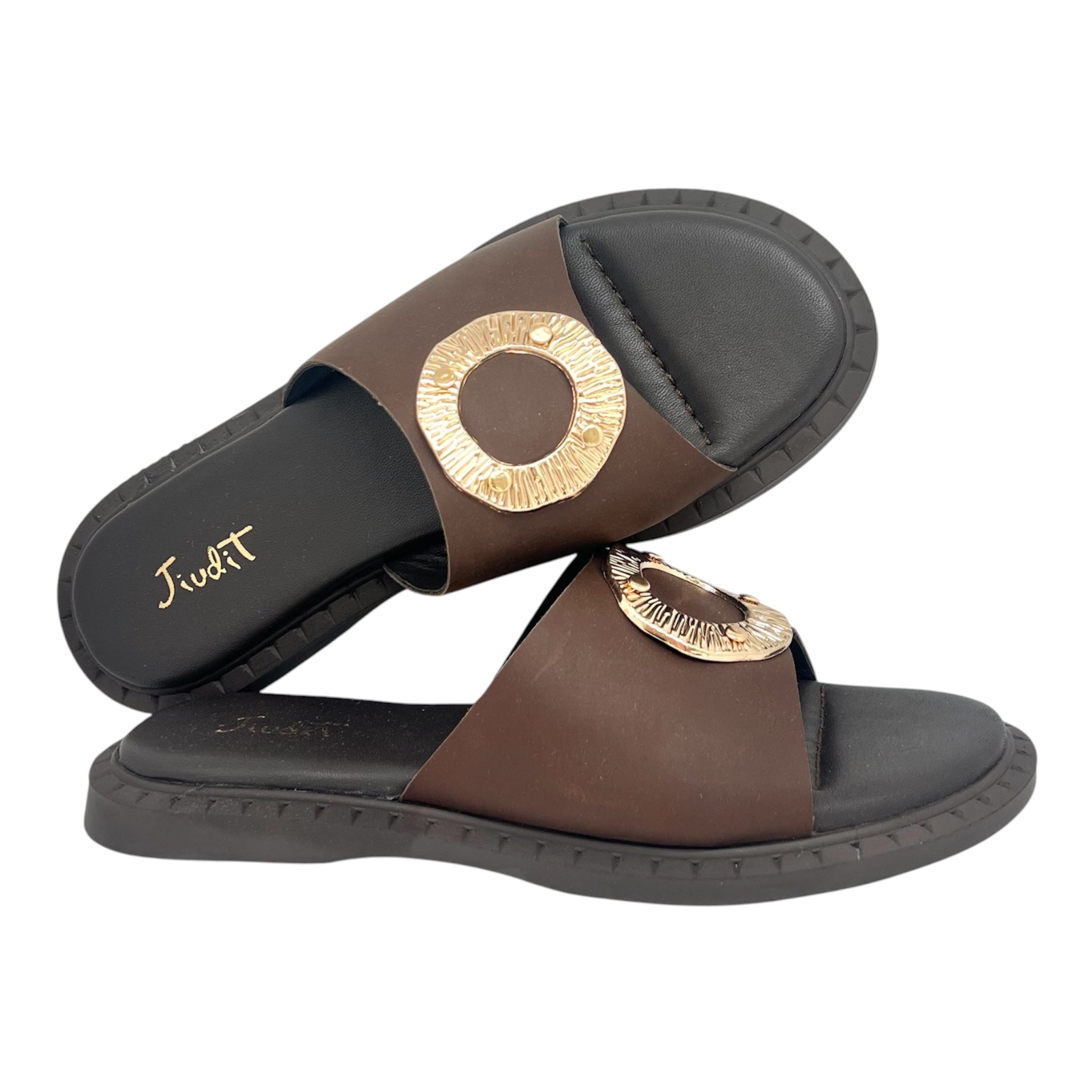 Ciabatta fascia pelle moro Judit