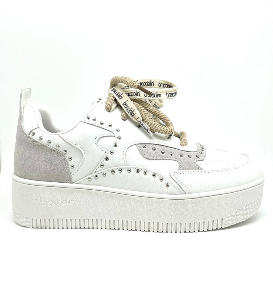 Sneakers bianca e fango Braccialini