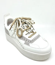 Sneakers bianca e fango Braccialini