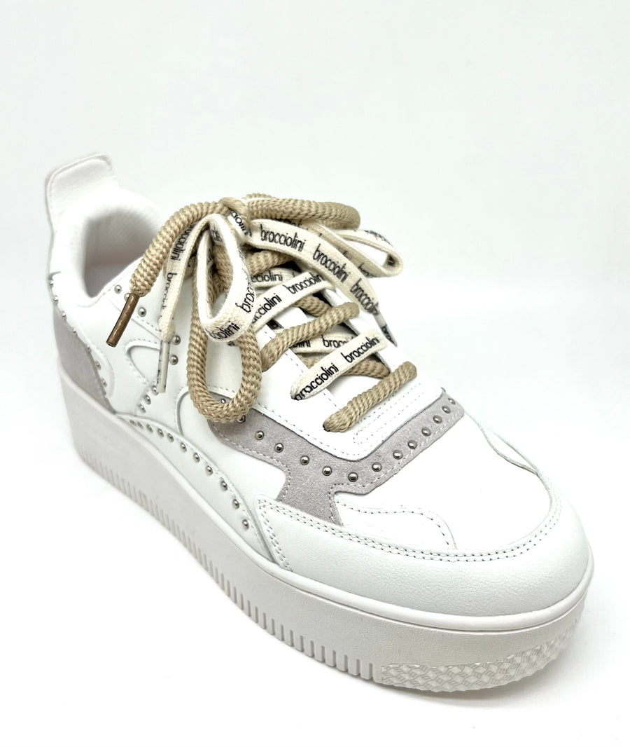 Sneakers bianca e fango Braccialini