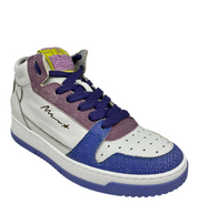 Sneaker pelle bianca e viola Meline’ made in Italy