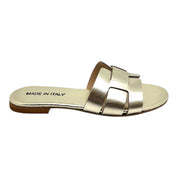Ciabattina pelle platino made in Italy Kim