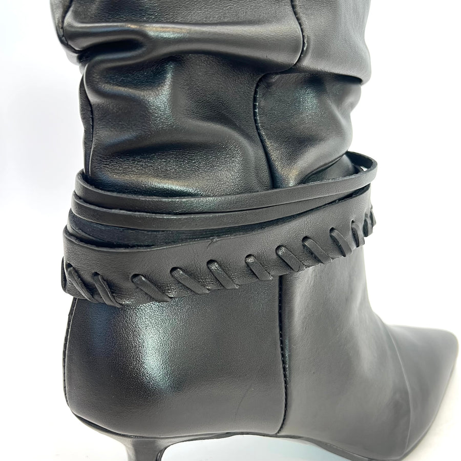 Stivaletto pelle nera cavigliera