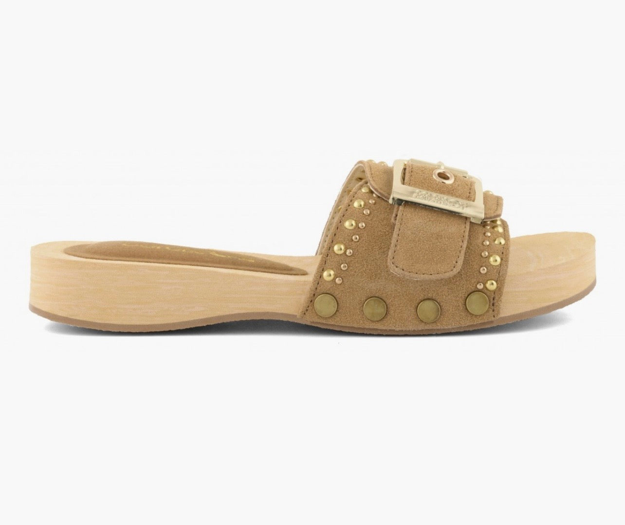 Zoccolo in camoscio cuoio