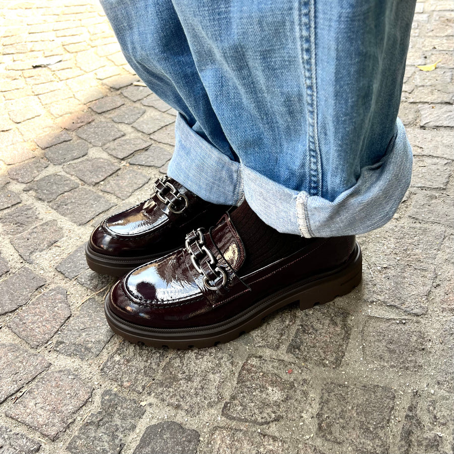 Mocassino vernice Burgundy