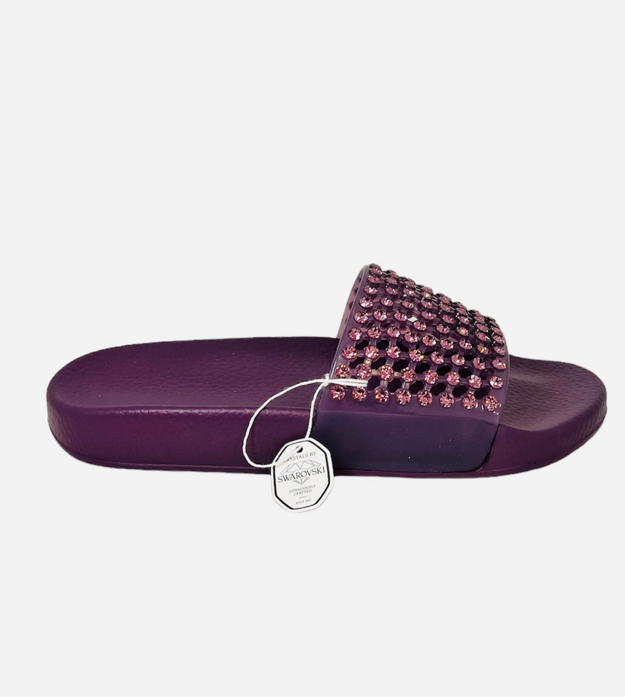 Purple Menghi Swarovski slipper