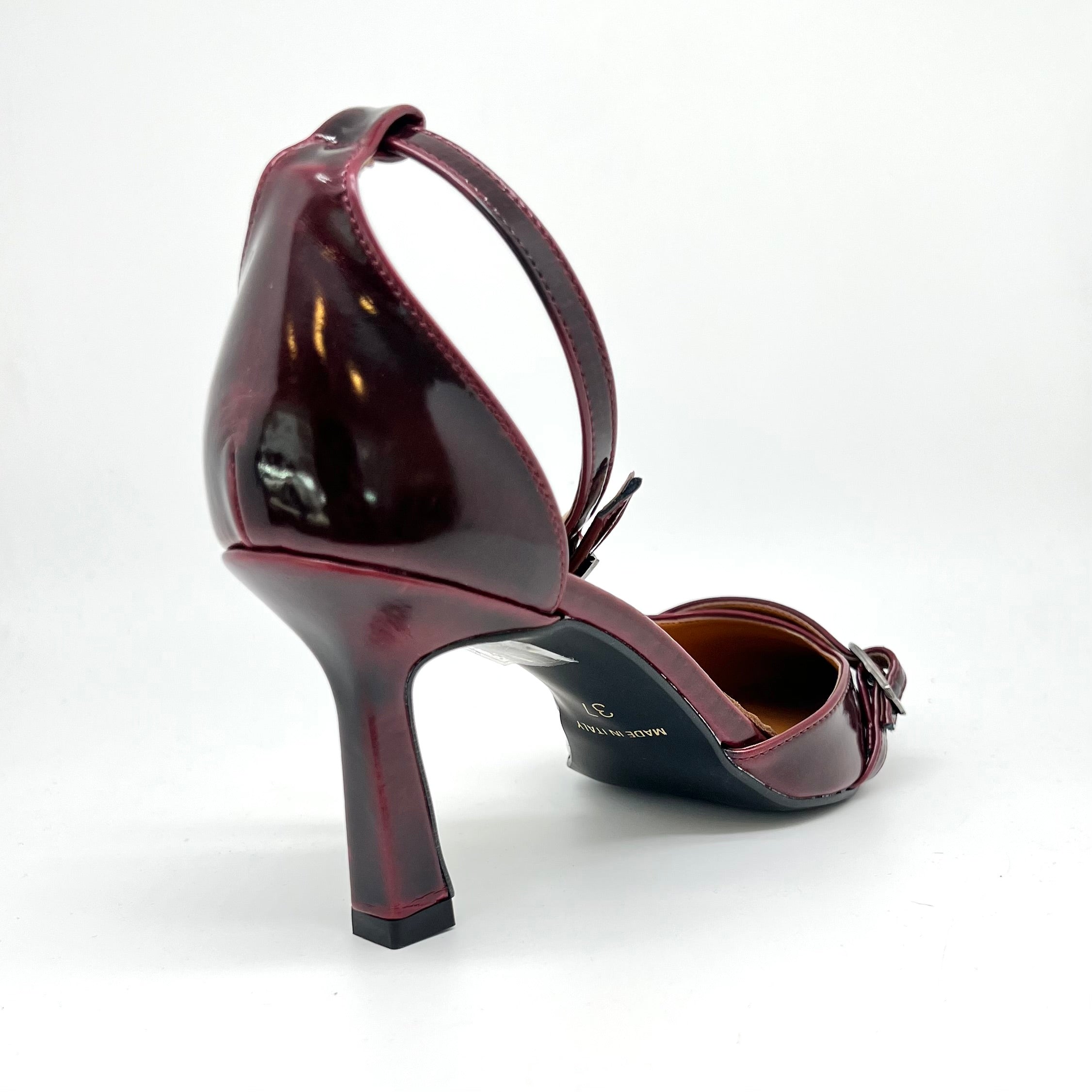 Décolleté cinturino bordeaux Melody made in Italy9