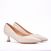 Décolleté in pelle bianco latte