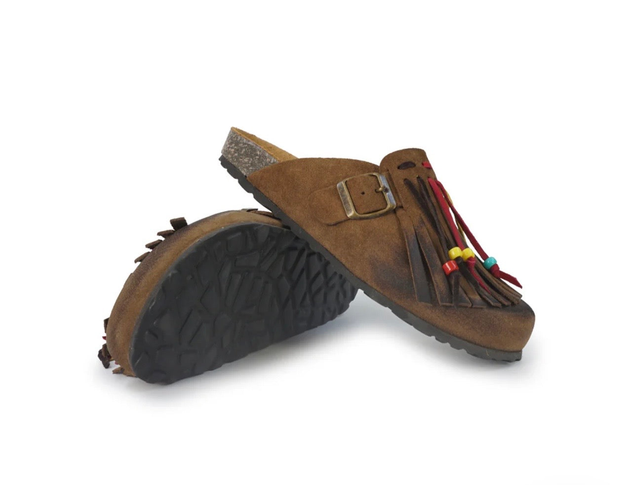 Sabot camoscio frange modello Boston