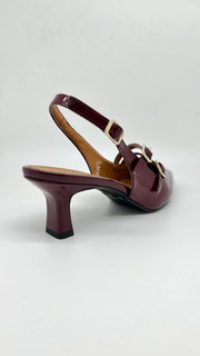 Slingback vernice bordeaux made in Italy