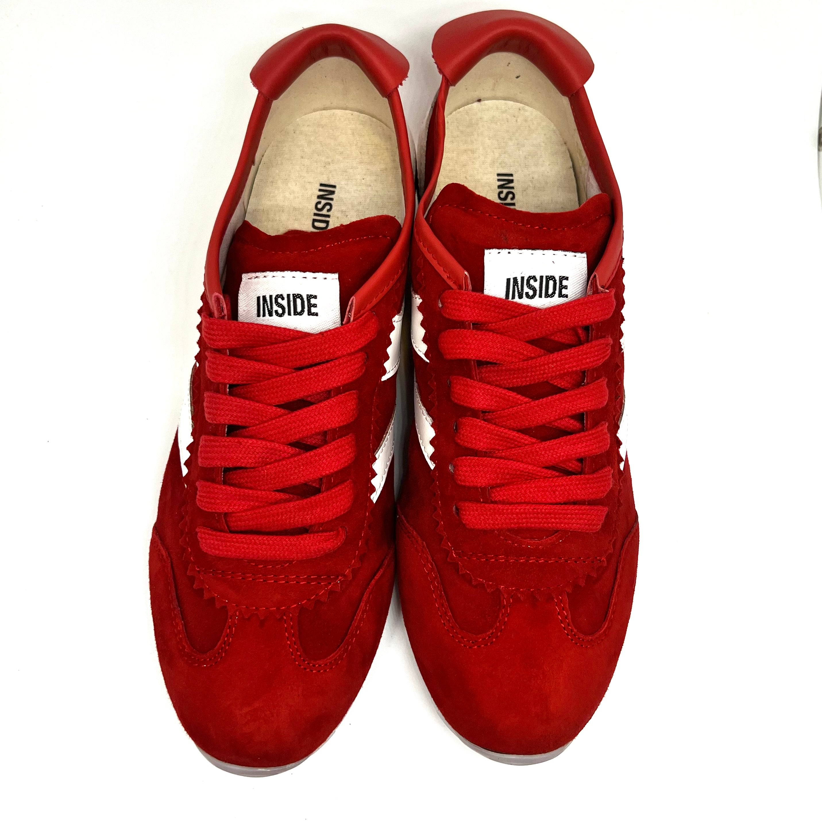 Sneakers Made in Italy camoscio rosso