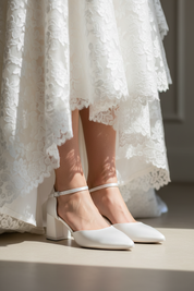 Scarpa da sposa bianco seta Irene
