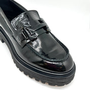 Mocassino pelle nero vernice