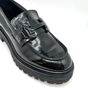 Mocassino pelle nero vernice