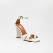 White crossover sandal