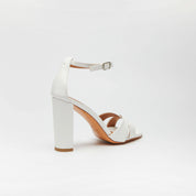 White crossover sandal
