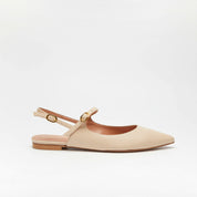 Ballerine en cuir poudré