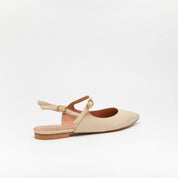 Ballerine en cuir poudré