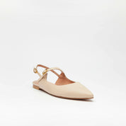 Ballerine en cuir poudré