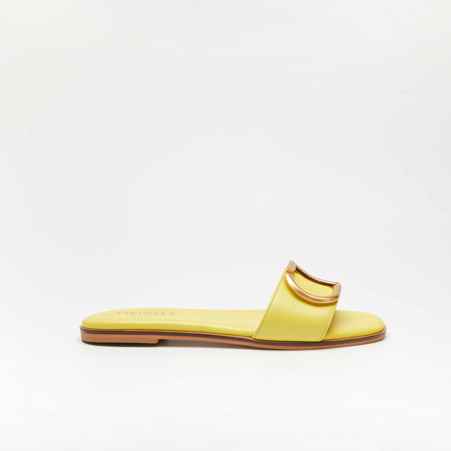 Babouche TWINSET en cuir citron