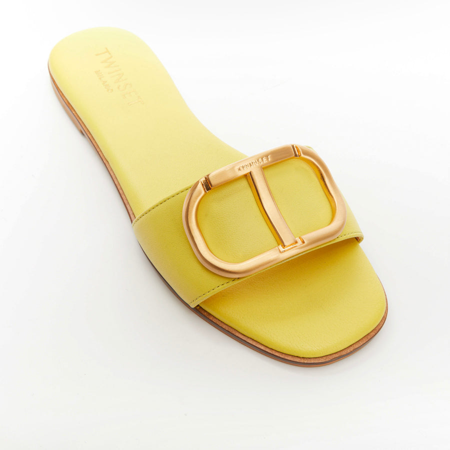 Babouche TWINSET en cuir citron