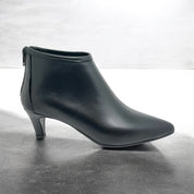 TRONCHETTO NERO PUNTA AFFUSOLATA TACCO KITTEN - 100% Pelle Made in Italy
