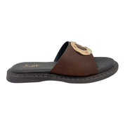 Ciabatta fascia pelle moro Judit