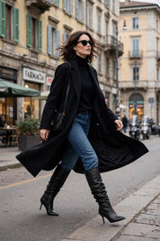 Stivale in pelle nero Pamela