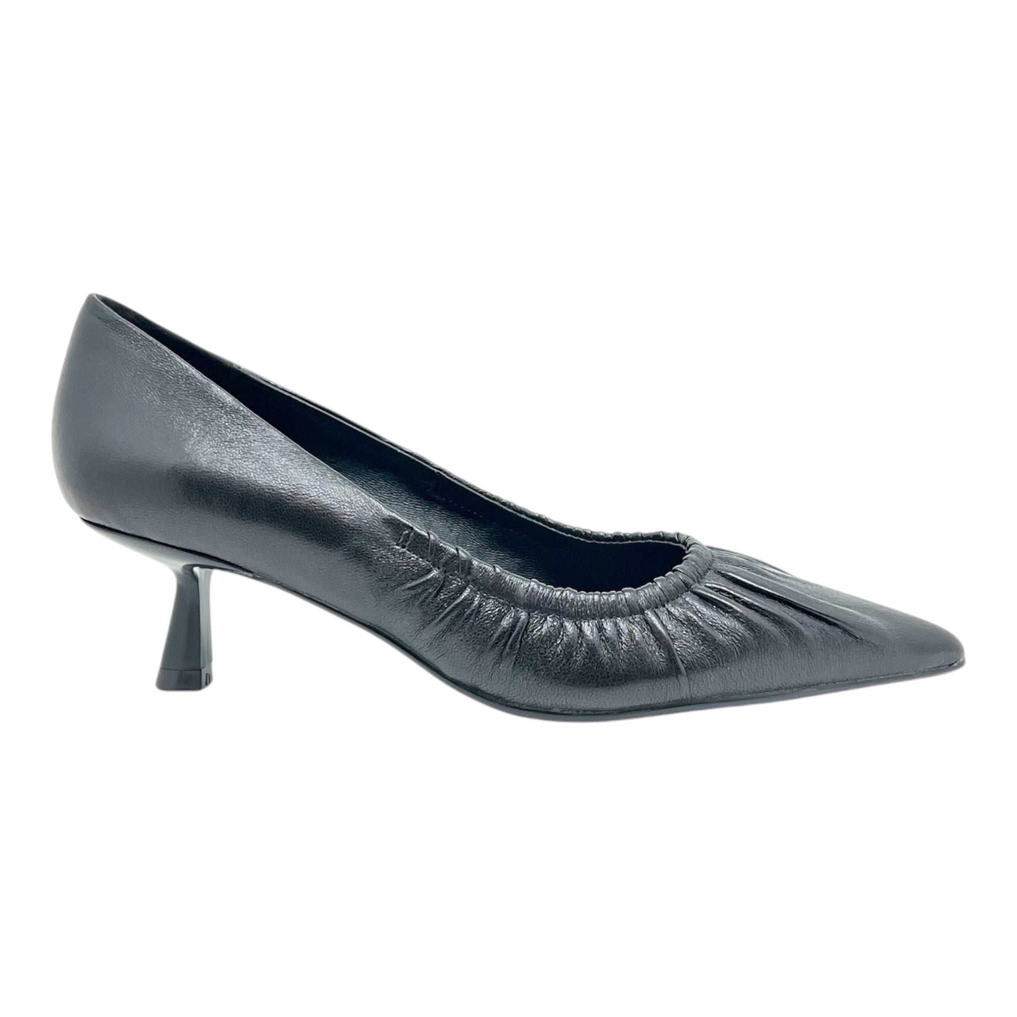 Décolleté pelle nero tacco 50