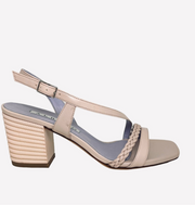 Powder sandal with comfortable heel