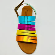 Sandalo pelle Multicolor made in Italy