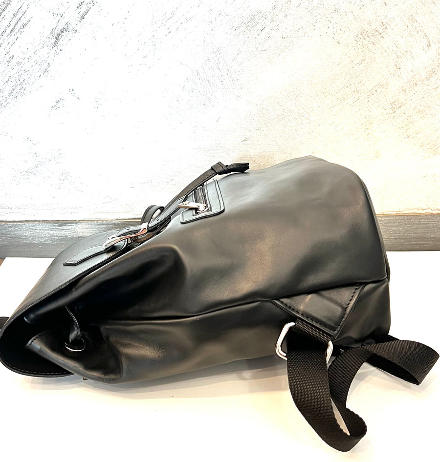 Zaino in pelle nero made in Italy