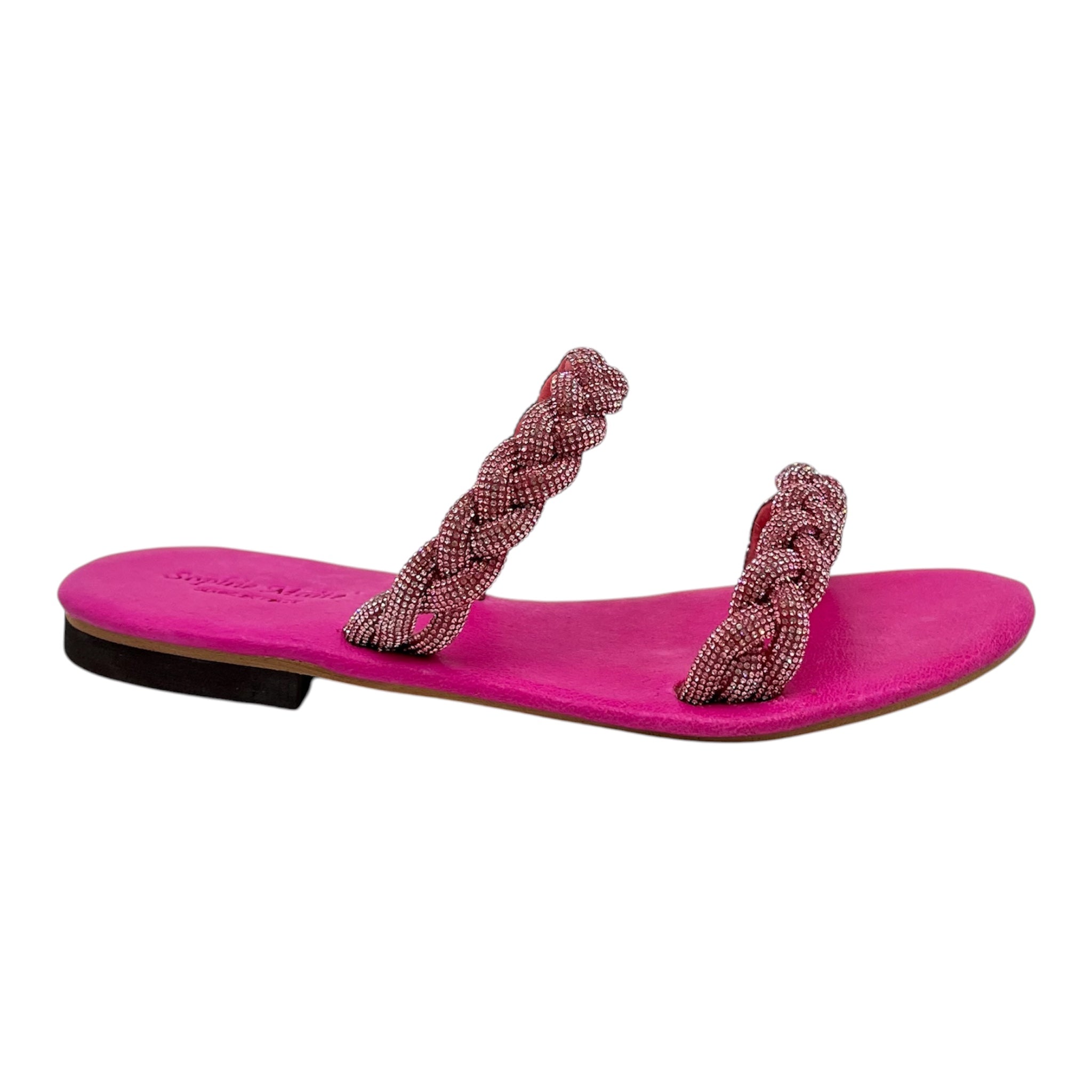 Sandalo positano pelle fuxia