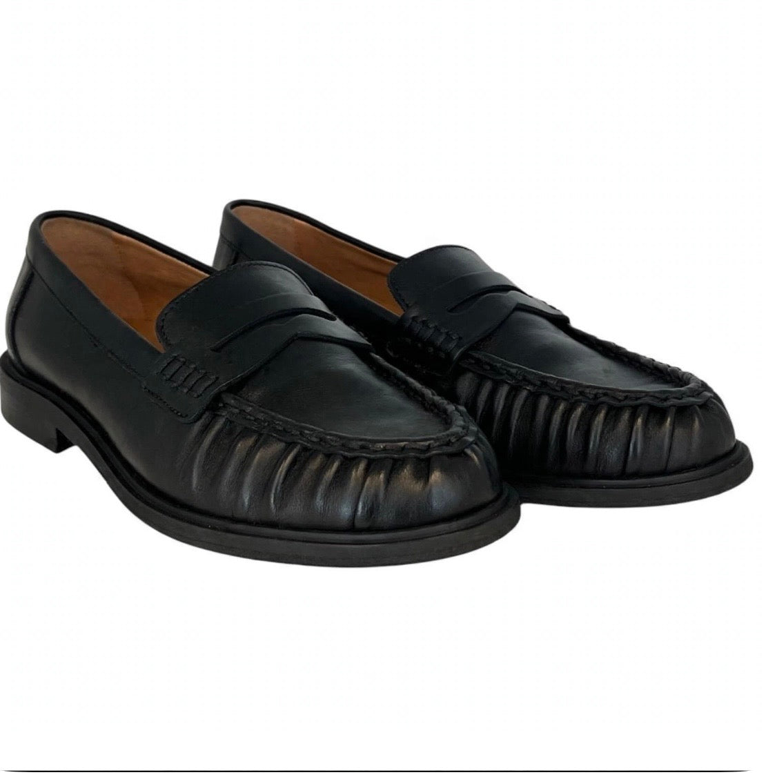Mocassino donna in vera pelle nera Manuela