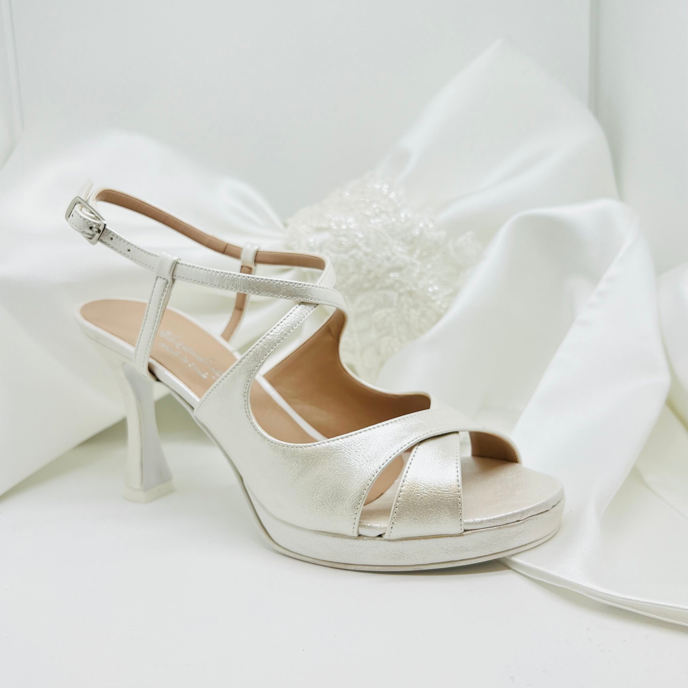 Scarpe Comode Sandali Con Plateau Sposa Tacco Scarpe Da Sposa