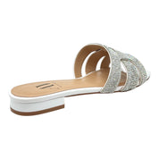 Sandalo bianco fascia gioiello