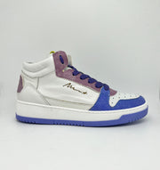 Sneaker pelle bianca e viola  Meline’ made in  Italy