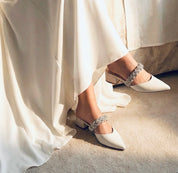 Chanel bianco tacco basso treccina