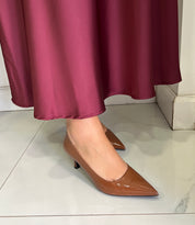Décolleté vernice cuoio tacco 50 Gaia