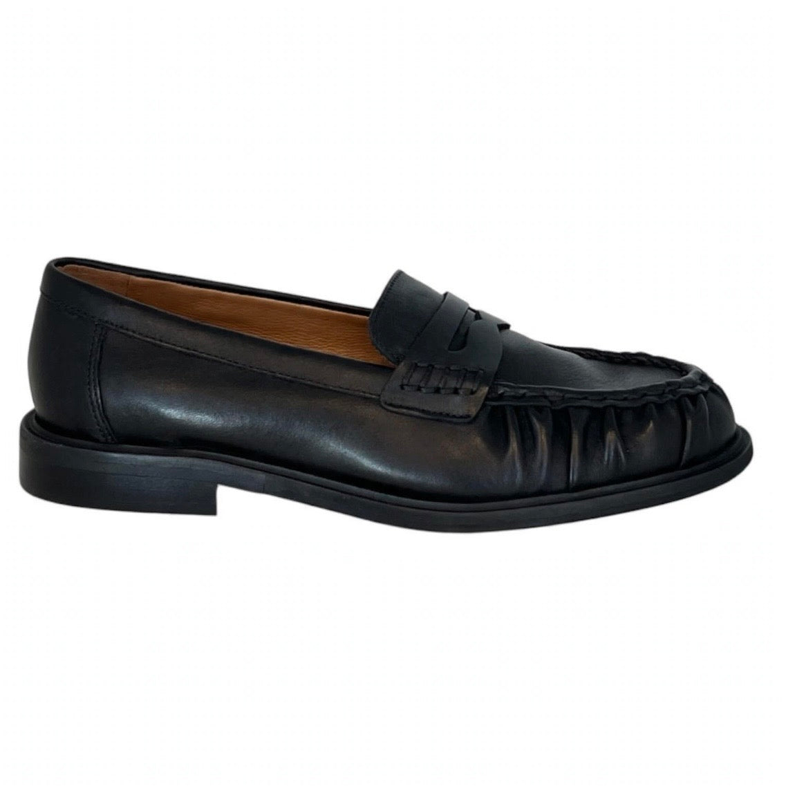 Mocassino donna in vera pelle nera Manuela