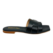 Ciabattina pelle nera made in Italy Kim