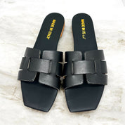 Ciabattina pelle nera made in Italy Kim