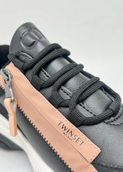 Sneakers Twinset nera e cipria