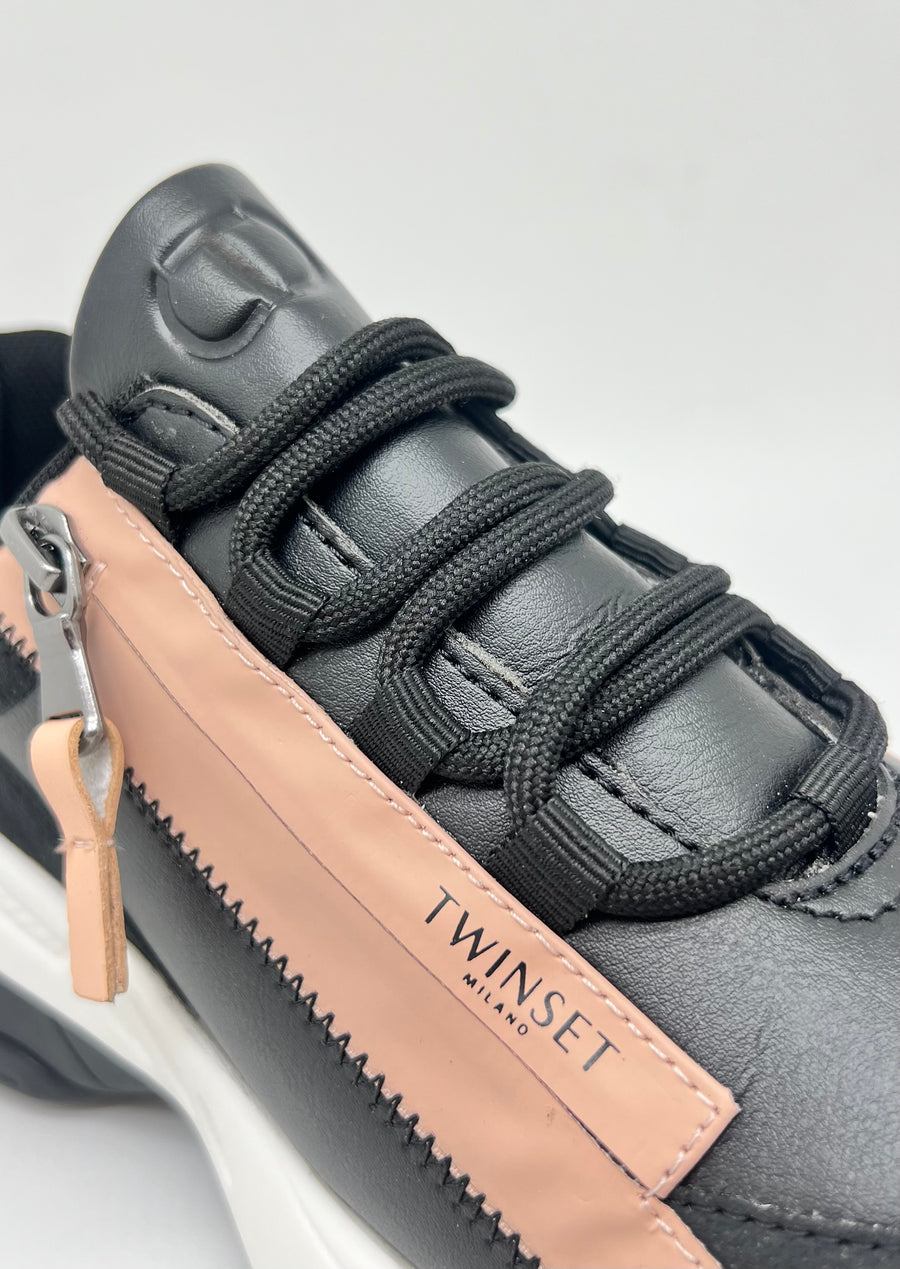 Sneakers Twinset nera e cipria