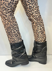Stivaletto pelle nero zeppa